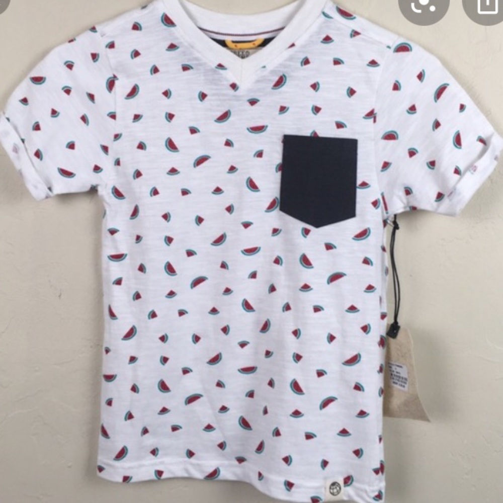 Free Planet - White Watermelon Pattern T-Shirt - M